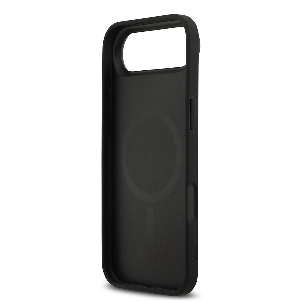 Apple iPhone 17 Air Kılıf DKNY Orjinal Lisanslı M-safe Şarj Özellikli 3D Yazılı Grid Pattern Kapak
