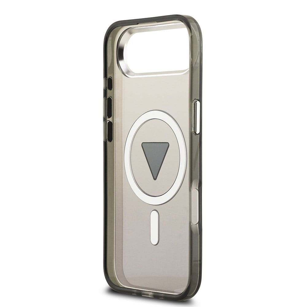 Apple iPhone 17 Air Kılıf Guess Orjinal Lisanslı M-safe Şarj Özellikli IML Baskılı Üçgen Logolu Metal Kamera Çerçeveli Kapak