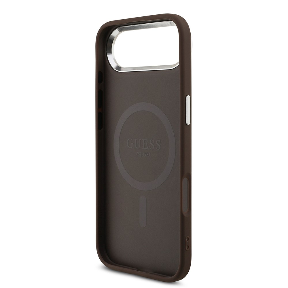 Apple iPhone 17 Air Kılıf Guess Orjinal Lisanslı M-safe Şarj Özellikli 4G Klasik Yazı Logolu Kapak