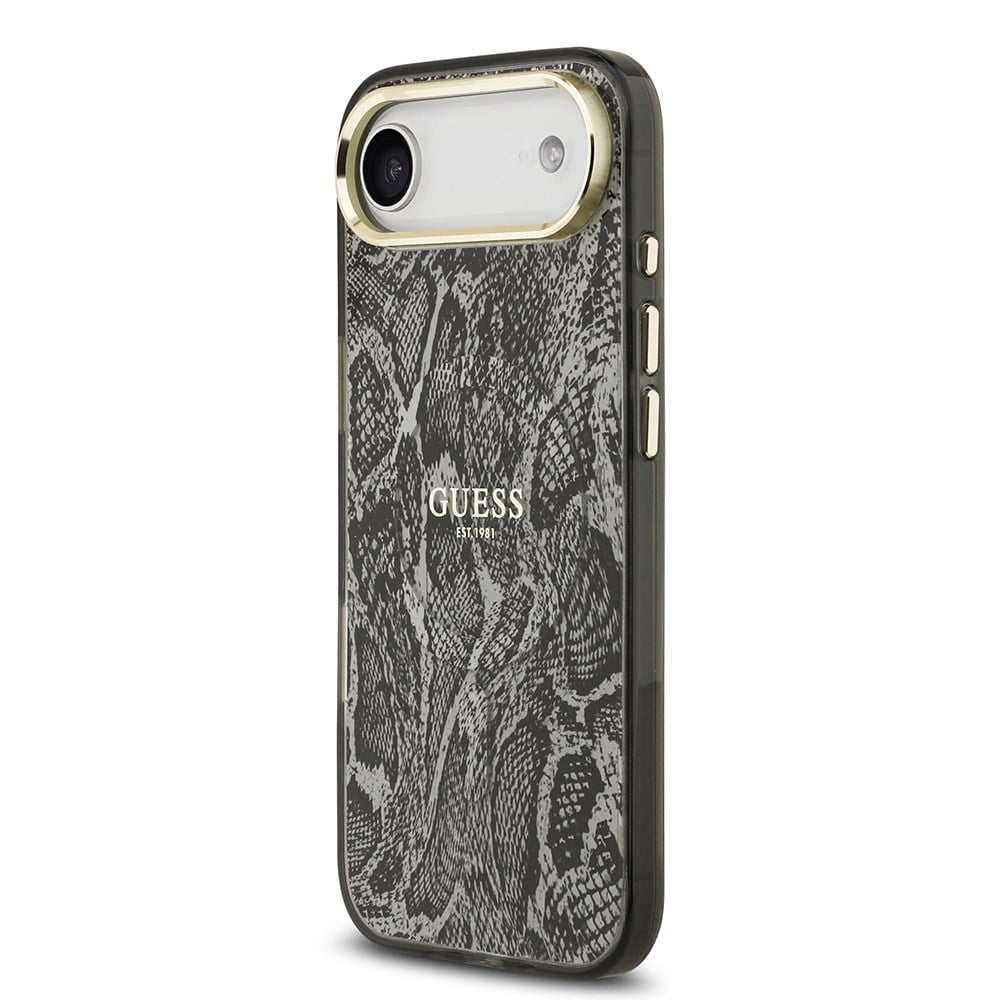 Apple iPhone 17 Air Kılıf Guess Orjinal Lisanslı M-safe Şarj Özellikli Yazı Logolu Python Desenli Kapak