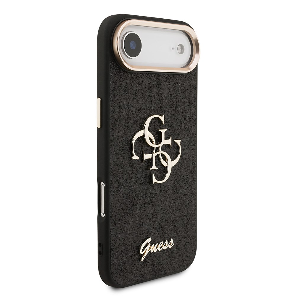 Apple iPhone 17 Air Kılıf Guess Orjinal Lisanslı 4G Büyük Metal Kamera Çerçeveli ve Logolu Glitter Kapak