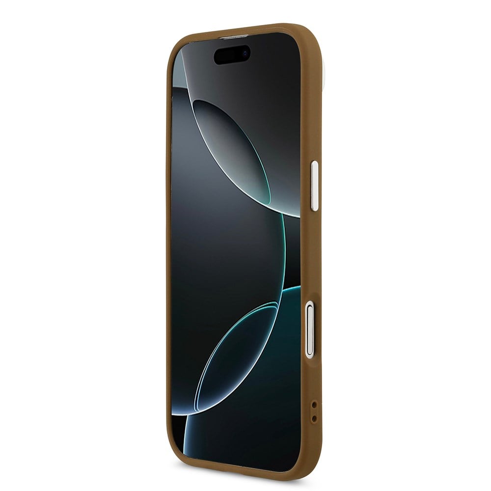 Apple iPhone 17 Air Kılıf Guess Orjinal Lisanslı M-safe Şarj Özellikli PU Deri Metal Kamera Çerçeveli Üçgen Logolu Kapak