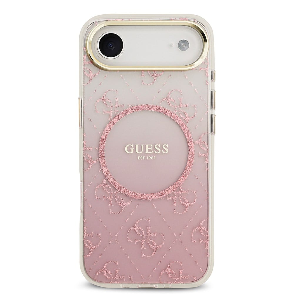 Apple iPhone 17 Air Kılıf Guess Orjinal Lisanslı M-safe Şarj Özellikli 4G Desenli Simli Silikon Kapak