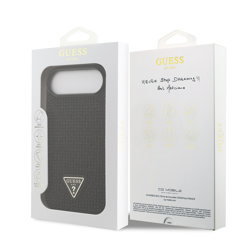 Apple iPhone 17 Air Kılıf Guess Orjinal Lisanslı Taşlı Arka Yüzey Üçgen Logolu Kapak