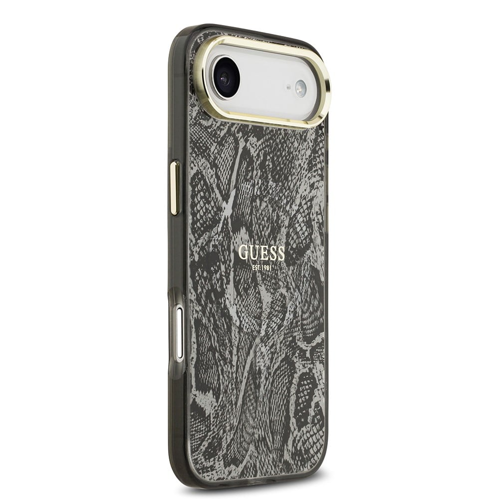 Apple iPhone 17 Air Kılıf Guess Orjinal Lisanslı M-safe Şarj Özellikli Yazı Logolu Python Desenli Kapak
