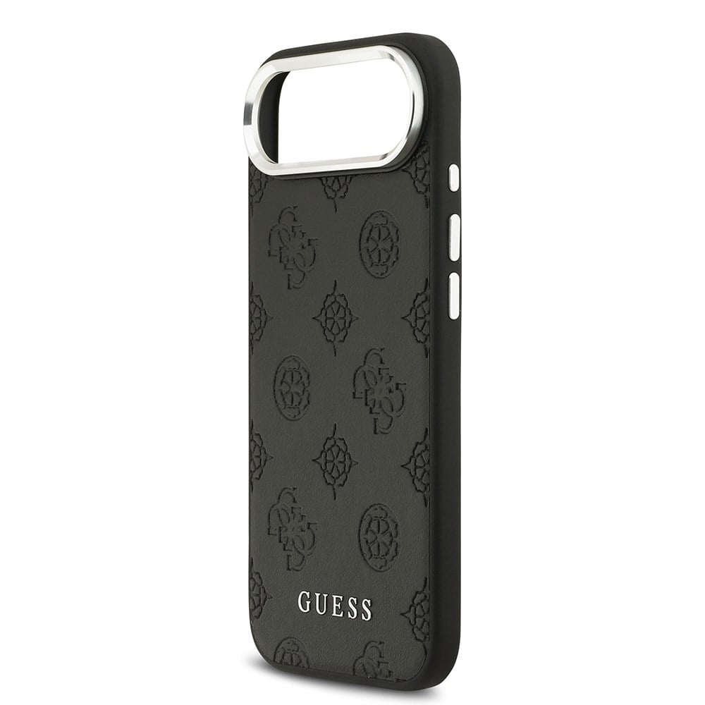 Apple iPhone 17 Air Kılıf Guess Orjinal Lisanslı M-safe Şarj Özellikli Sıcak Baskılı Klasik Yazı Logolu PU Deri Peony Kapak
