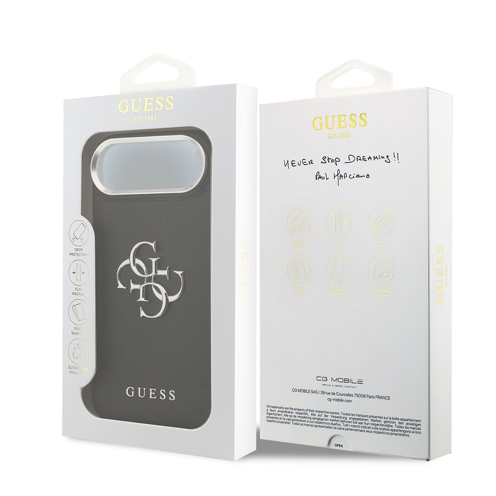 Apple iPhone 17 Air Kılıf Guess Orjinal Lisanslı PU Deri 4G Büyük Metal Logo Dizaynlı Kapak