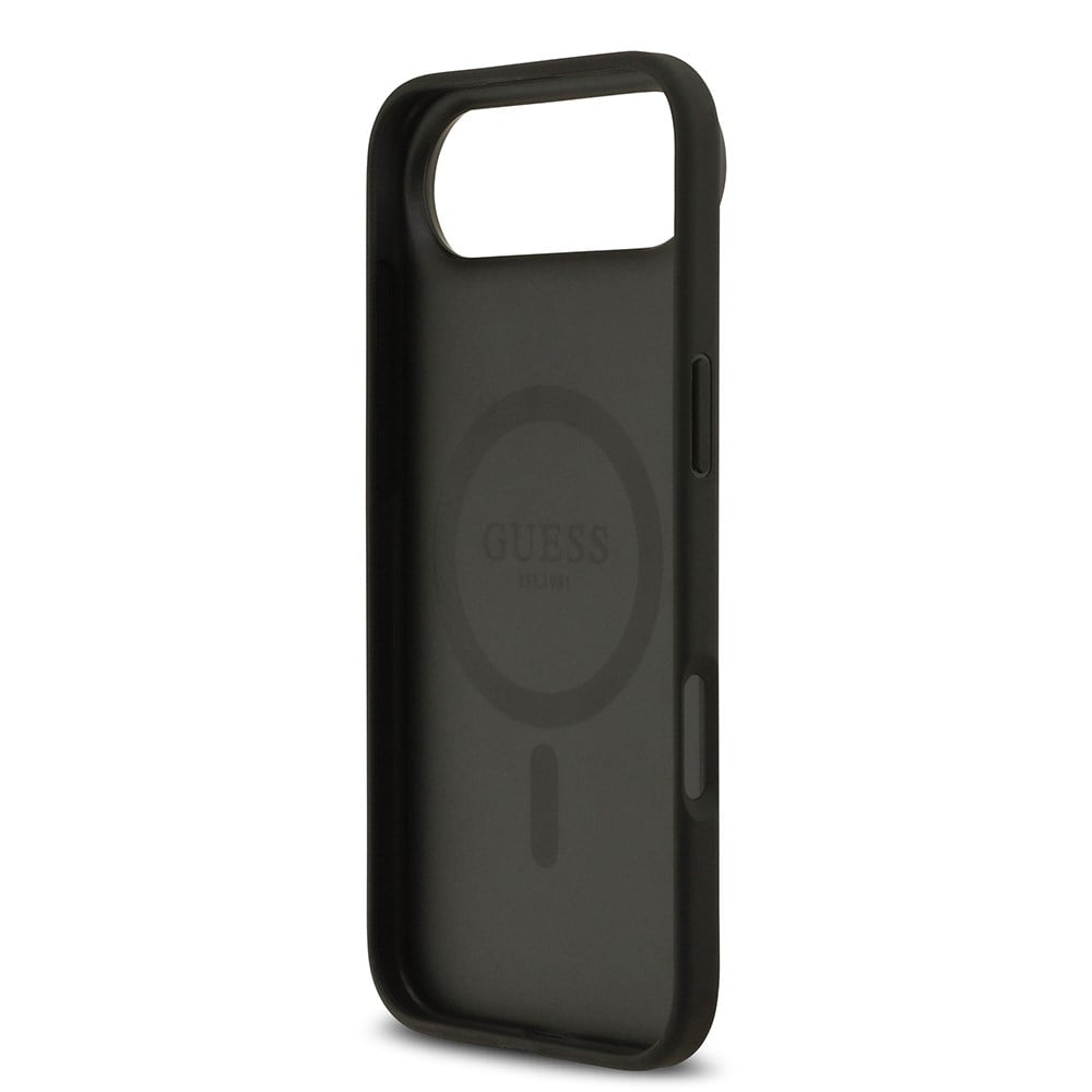 Apple iPhone 17 Air Kılıf Guess Orjinal Lisanslı M-safe Şarj Özellikli Yazı Logolu Circle Classic Kapak