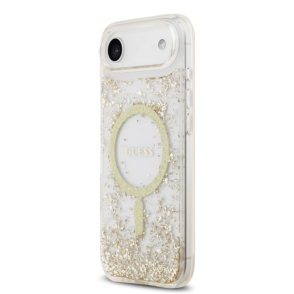 Apple iPhone 17 Air Kılıf Guess Orjinal Lisanslı M-safe Şarj Özellikli Transparan Resin Bottom Kapak