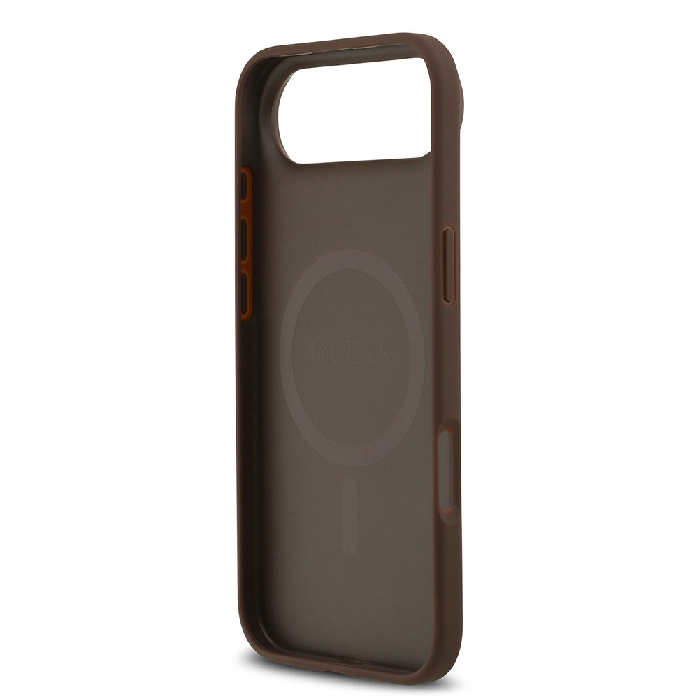 Apple iPhone 17 Air Kılıf Guess Orjinal Lisanslı M-safe Şarj Özellikli Yazı Logolu Circle Classic Kapak