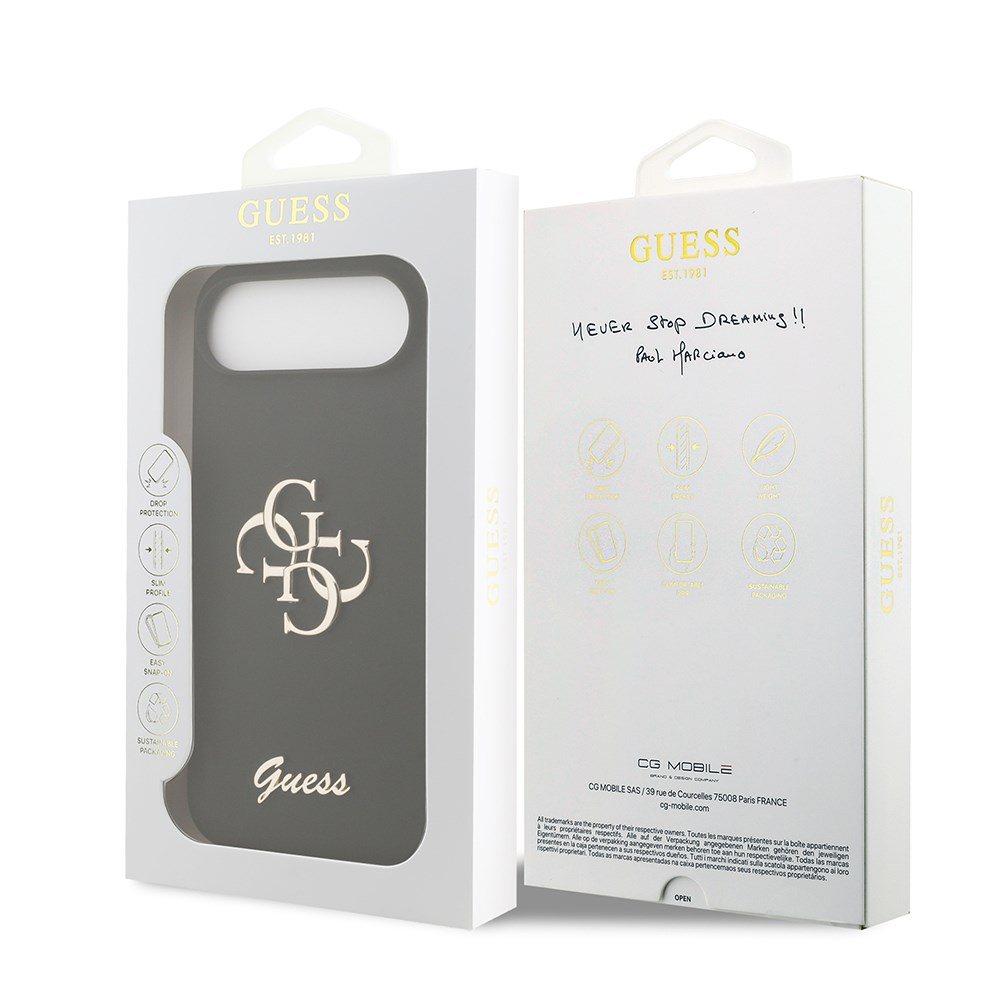 Apple iPhone 17 Air Kılıf Guess Orjinal Lisanslı Grained Yazı Logolu Kapak