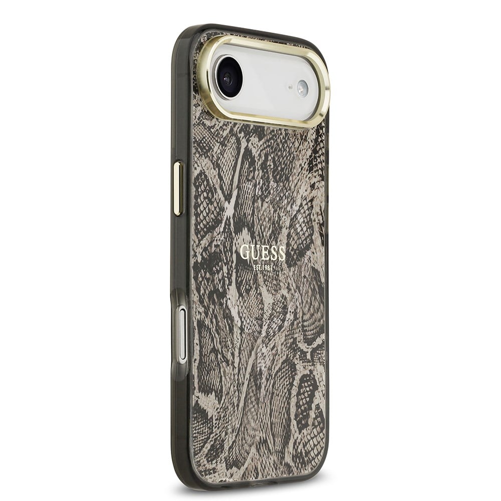 Apple iPhone 17 Air Kılıf Guess Orjinal Lisanslı M-safe Şarj Özellikli Yazı Logolu Python Desenli Kapak