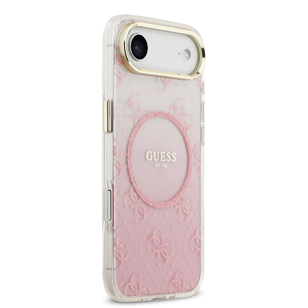 Apple iPhone 17 Air Kılıf Guess Orjinal Lisanslı M-safe Şarj Özellikli 4G Desenli Simli Silikon Kapak