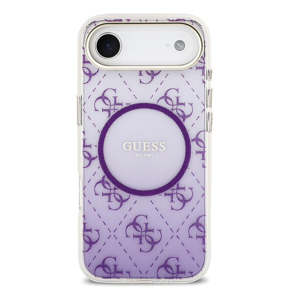 Apple iPhone 17 Air Kılıf Guess Orjinal Lisanslı M-safe Şarj Özellikli 4G Desenli Simli Silikon Kapak