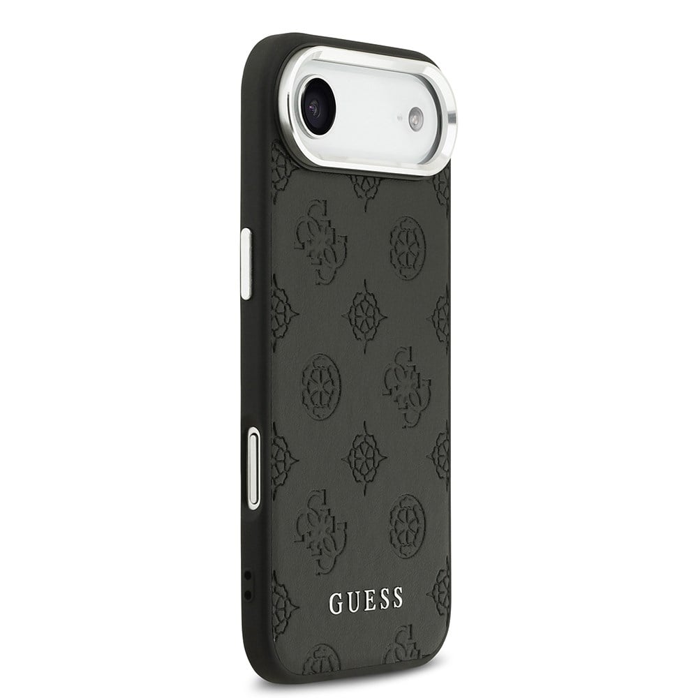 Apple iPhone 17 Air Kılıf Guess Orjinal Lisanslı M-safe Şarj Özellikli Sıcak Baskılı Klasik Yazı Logolu PU Deri Peony Kapak