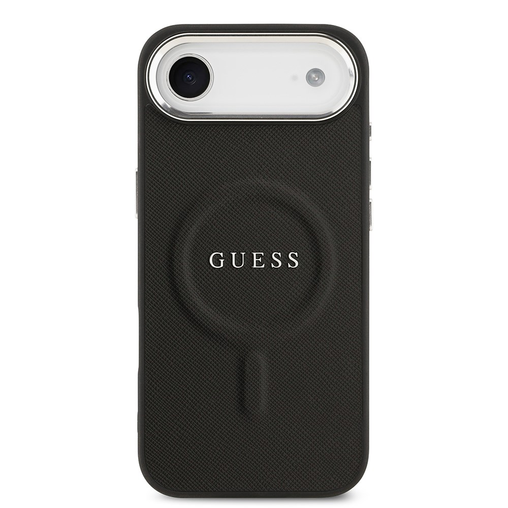 Apple iPhone 17 Air Kılıf Guess Orjinal Lisanslı M-safe Şarj Özellikli Klasik Yazı Logolu PU Deri Kapak