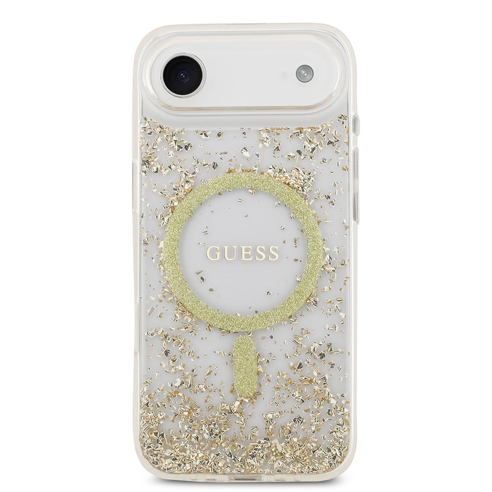 Apple iPhone 17 Air Kılıf Guess Orjinal Lisanslı M-safe Şarj Özellikli Transparan Resin Bottom Kapak
