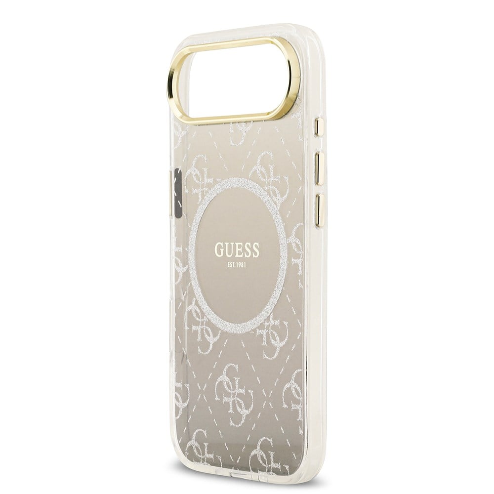 Apple iPhone 17 Air Kılıf Guess Orjinal Lisanslı M-safe Şarj Özellikli 4G Desenli Simli Silikon Kapak