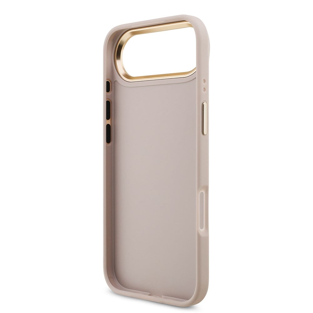 Apple iPhone 17 Air Kılıf Guess Orjinal Lisanslı Gold Metal Kamera Çerçeveli 4G Desenli Metal Büyük 4G ve Yazı Logolu Kapak
