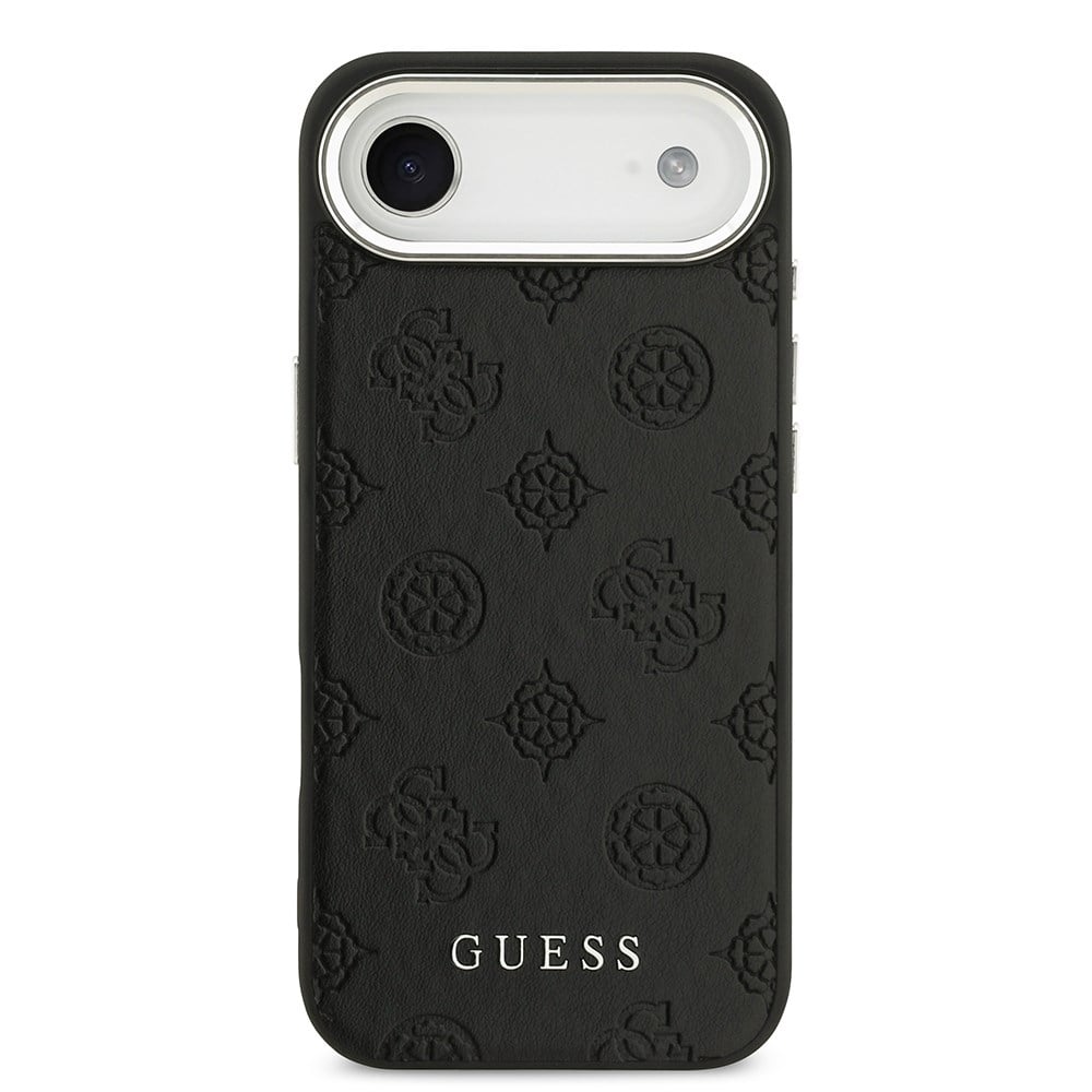 Apple iPhone 17 Air Kılıf Guess Orjinal Lisanslı M-safe Şarj Özellikli Sıcak Baskılı Klasik Yazı Logolu PU Deri Peony Kapak