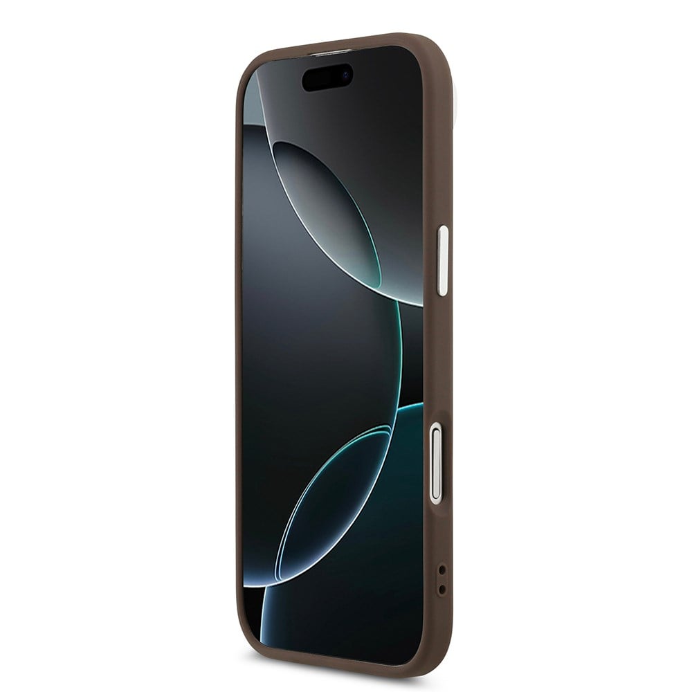 Apple iPhone 17 Air Kılıf Guess Orjinal Lisanslı M-safe Şarj Özellikli Klasik Yazı Logolu PU Deri Kapak