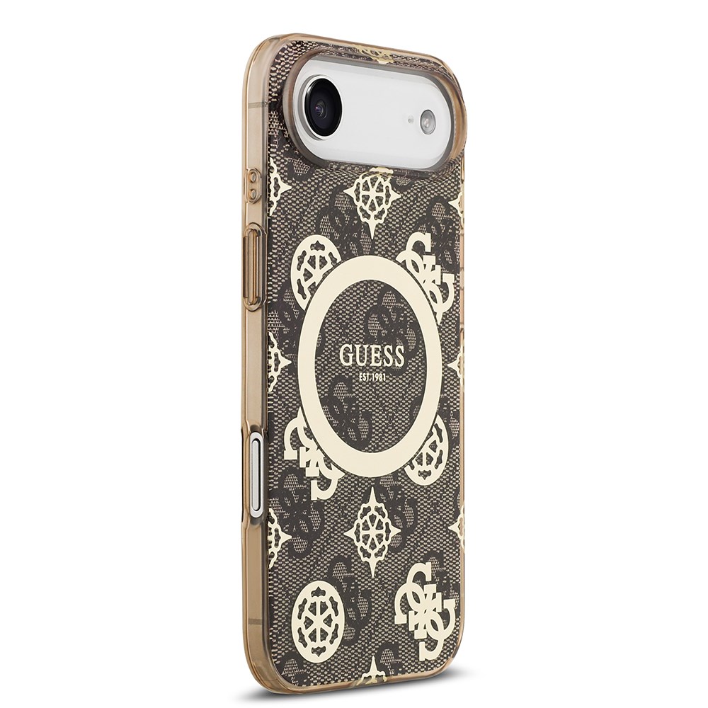 Apple iPhone 17 Air Kılıf Guess Orjinal Lisanslı M-safe Şarj Özellikli IML Peony ve 4G Desenli Klasik Logolu Kapak