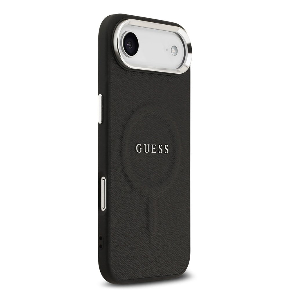 Apple iPhone 17 Air Kılıf Guess Orjinal Lisanslı M-safe Şarj Özellikli Klasik Yazı Logolu PU Deri Kapak