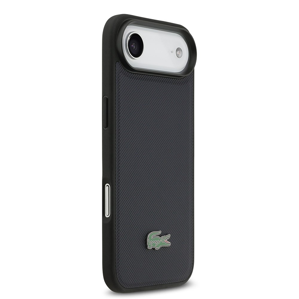 Apple iPhone 17 Air Kılıf Lacoste Orjinal Lisanslı M-safe Şarj Özellikli PU Pike Desenli Metal Logolu Kartlıklı Kapak