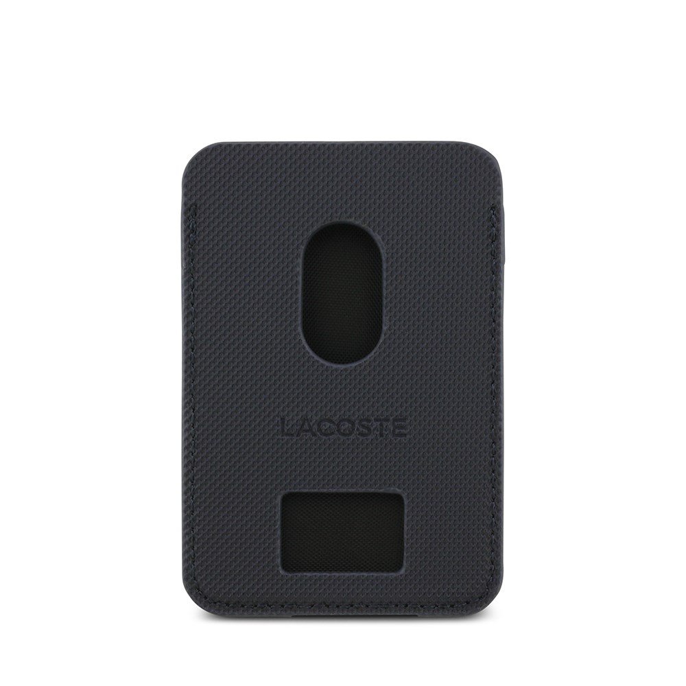 Apple iPhone 17 Air Kılıf Lacoste Orjinal Lisanslı M-safe Şarj Özellikli PU Pike Desenli Metal Logolu Kartlıklı Kapak