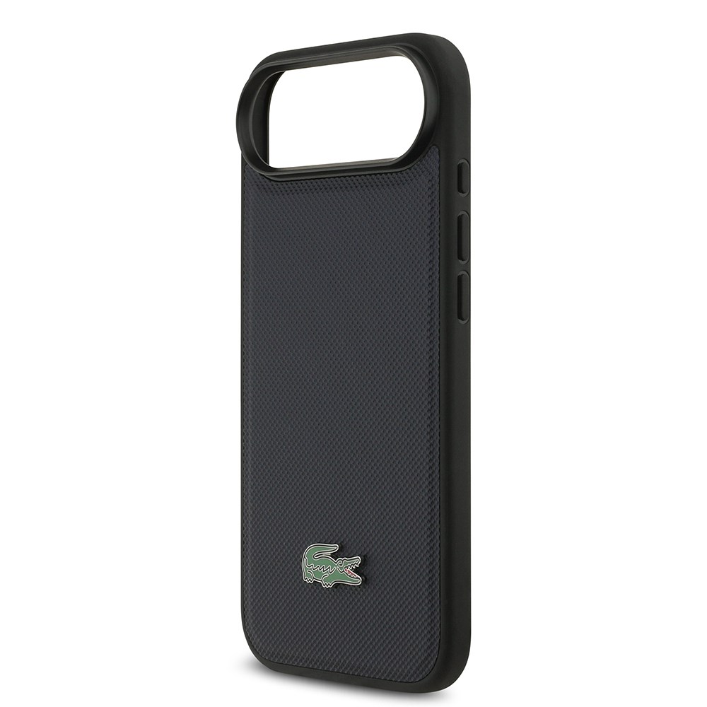 Apple iPhone 17 Air Kılıf Lacoste Orjinal Lisanslı M-safe Şarj Özellikli PU Pike Desenli Metal Logolu Kartlıklı Kapak