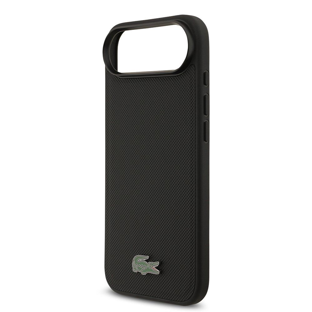 Apple iPhone 17 Air Kılıf Lacoste Orjinal Lisanslı M-safe Şarj Özellikli PU Pike Desenli Metal Logolu Kartlıklı Kapak