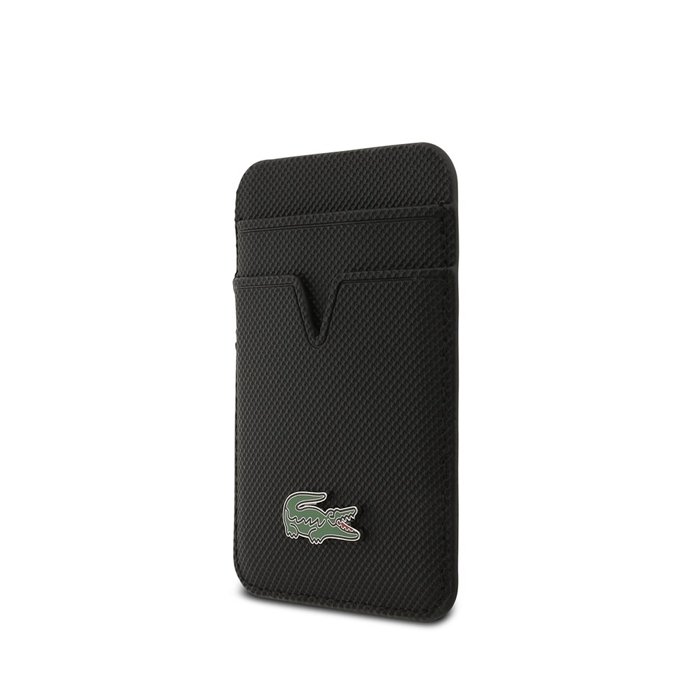 Apple iPhone 17 Air Kılıf Lacoste Orjinal Lisanslı M-safe Şarj Özellikli PU Pike Desenli Metal Logolu Kartlıklı Kapak