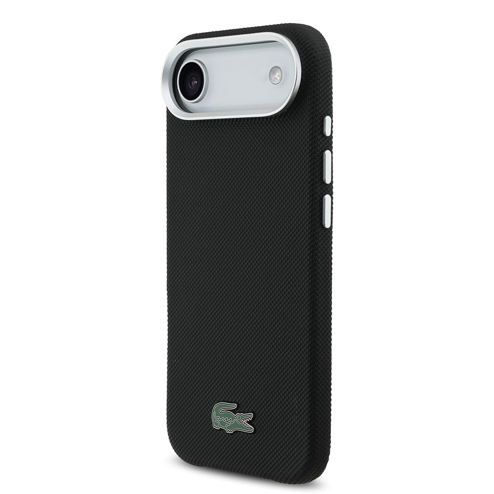 Apple iPhone 17 Air Kılıf Lacoste Orjinal Lisanslı M-Safe Şarj Özellikli PVC Pike Desenli Arka Yüzey İkonik Timsah Dokuma Logolu Kapak
