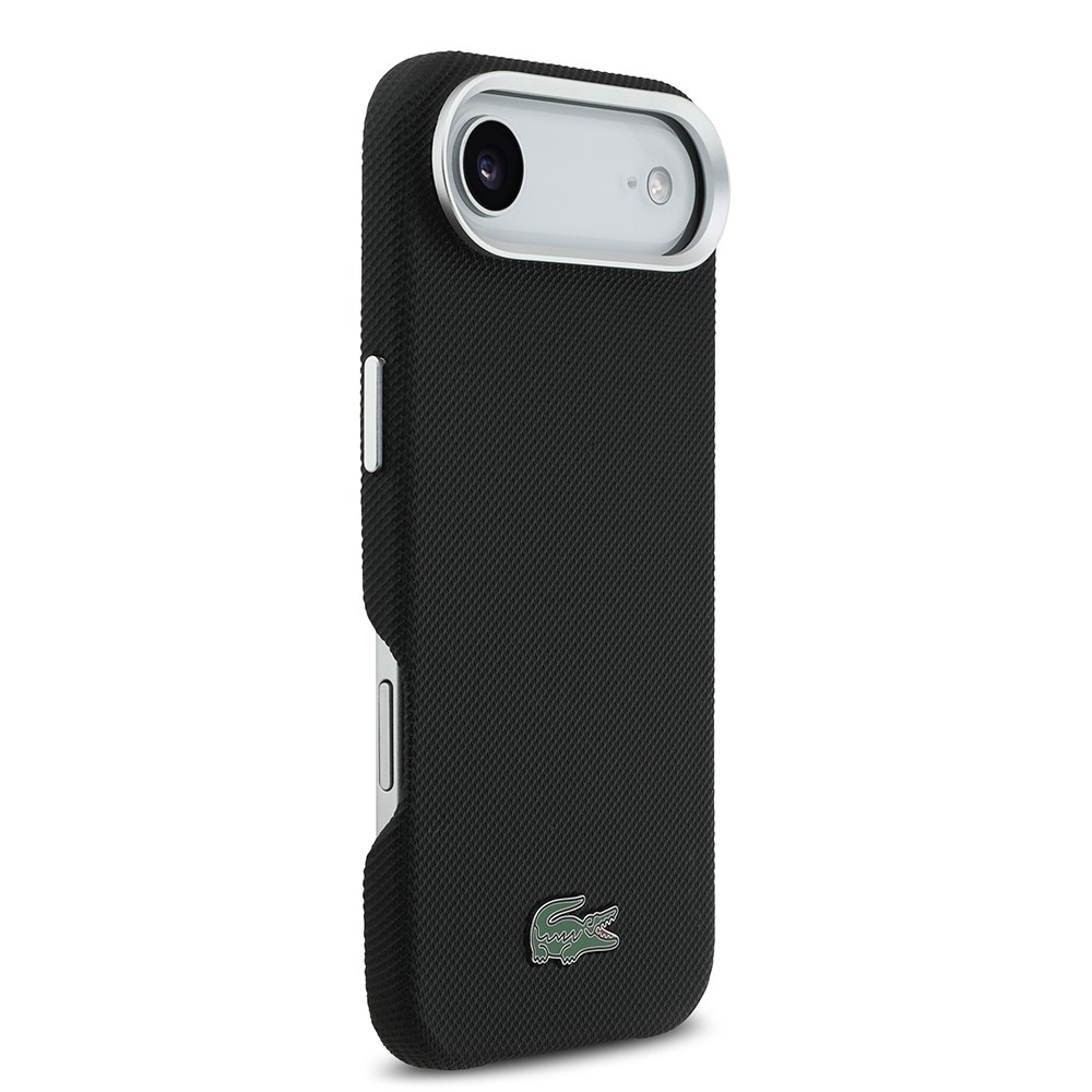 Apple iPhone 17 Air Kılıf Lacoste Orjinal Lisanslı M-Safe Şarj Özellikli PVC Pike Desenli Arka Yüzey İkonik Timsah Dokuma Logolu Kapak
