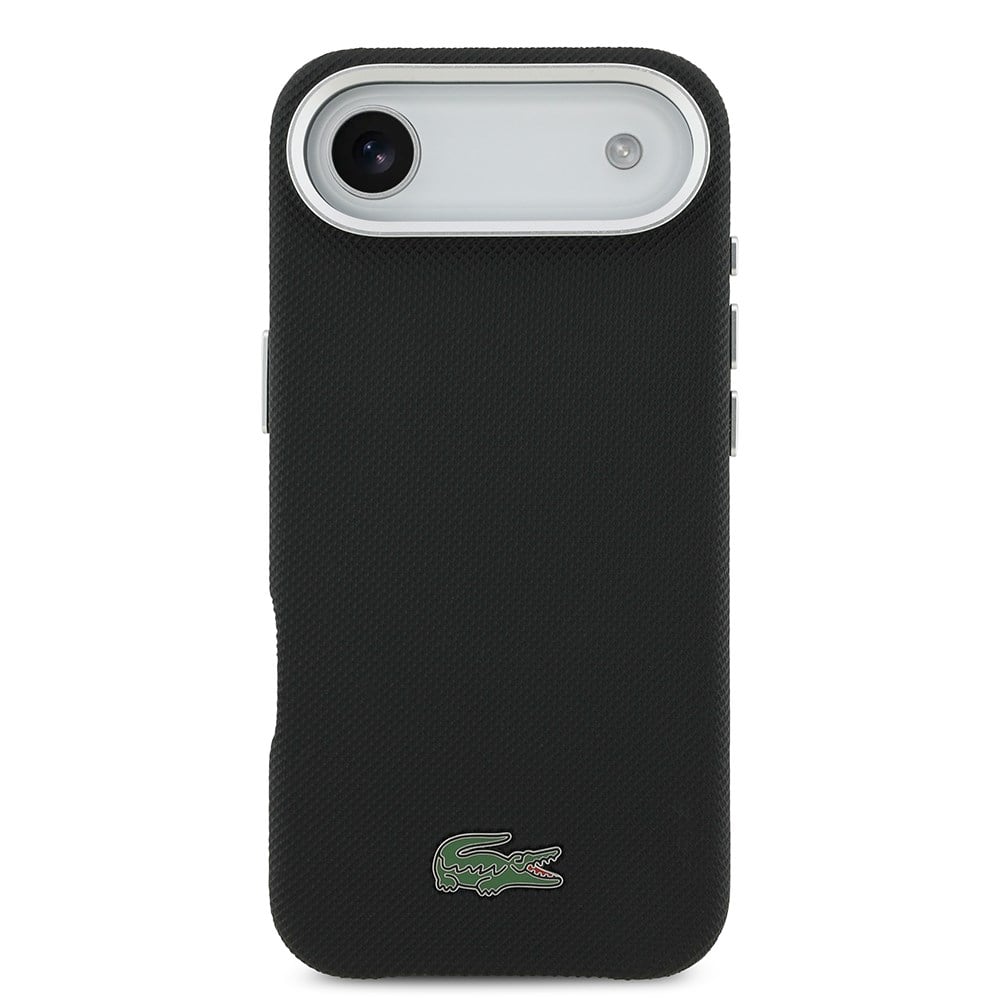 Apple iPhone 17 Air Kılıf Lacoste Orjinal Lisanslı M-Safe Şarj Özellikli PVC Pike Desenli Arka Yüzey İkonik Timsah Dokuma Logolu Kapak