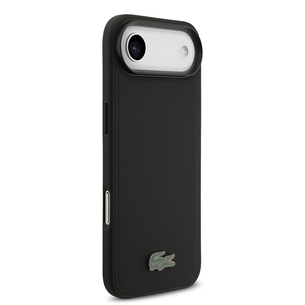 Apple iPhone 17 Air Kılıf Lacoste Orjinal Lisanslı M-safe Şarj Özellikli PU Pike Desenli Metal Logolu Kartlıklı Kapak