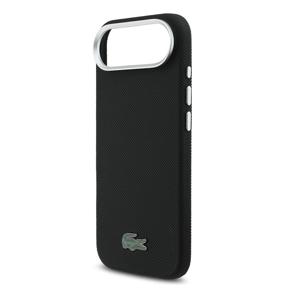 Apple iPhone 17 Air Kılıf Lacoste Orjinal Lisanslı M-Safe Şarj Özellikli PVC Pike Desenli Arka Yüzey İkonik Timsah Dokuma Logolu Kapak