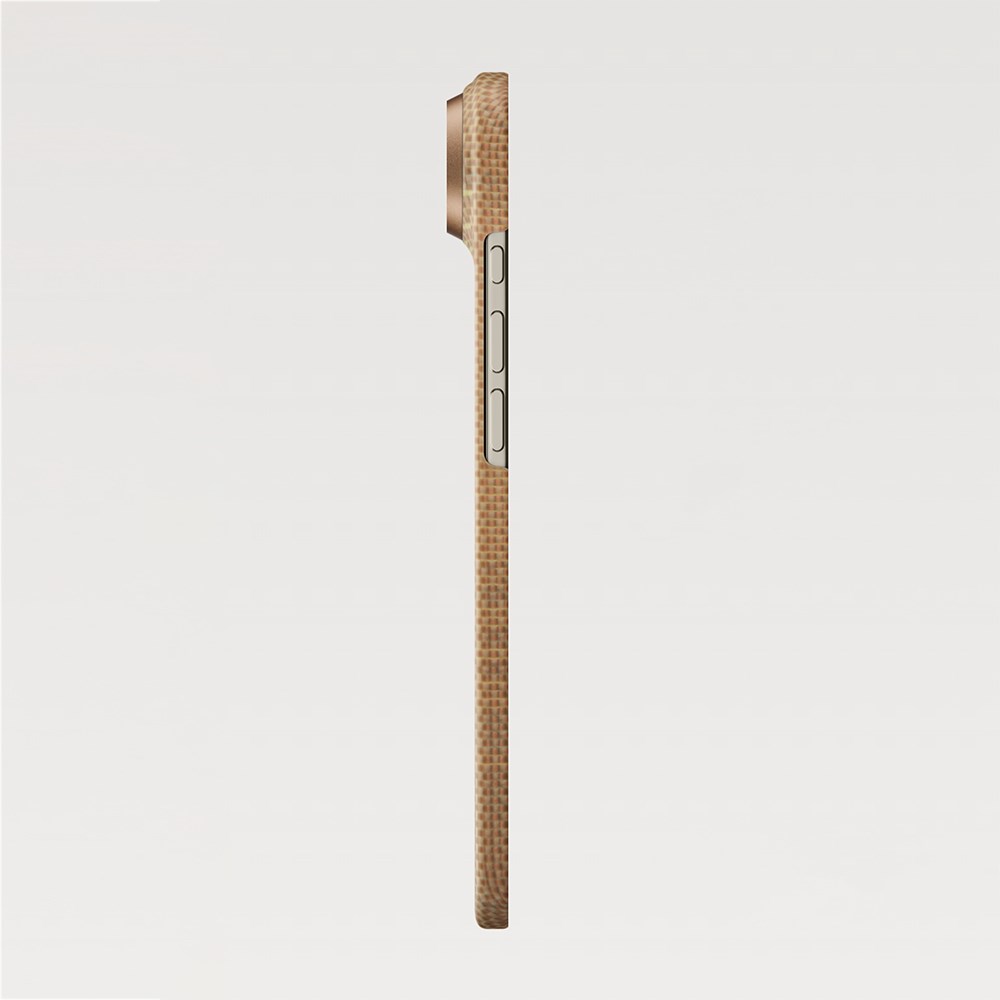 Apple iPhone 17 Air Kılıf M-safe Şarj Özellikli Aramid Fiber Pitaka Glints of Gold Ultra Slim Serisi Kapak