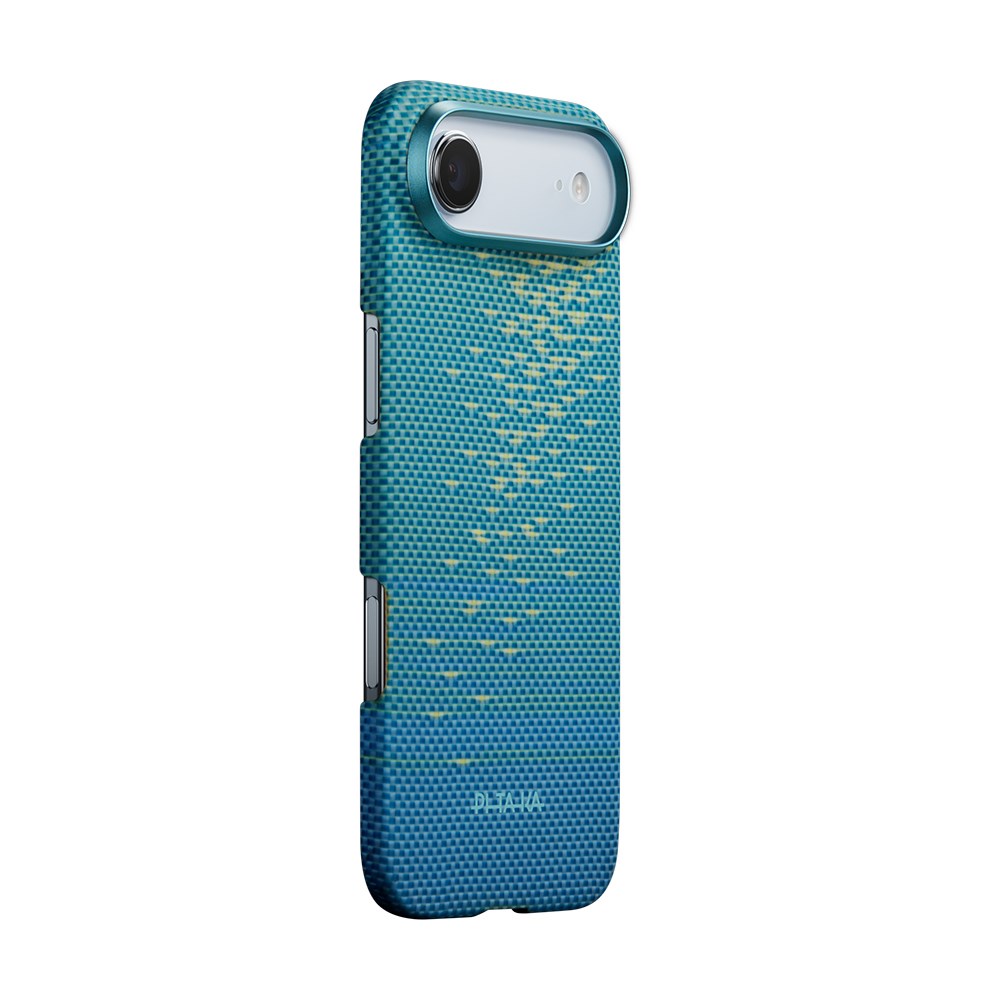 Apple iPhone 17 Air Kılıf M-safe Şarj Özellikli Aramid Fiber Pitaka Glints of Gold Ultra Slim Serisi Kapak