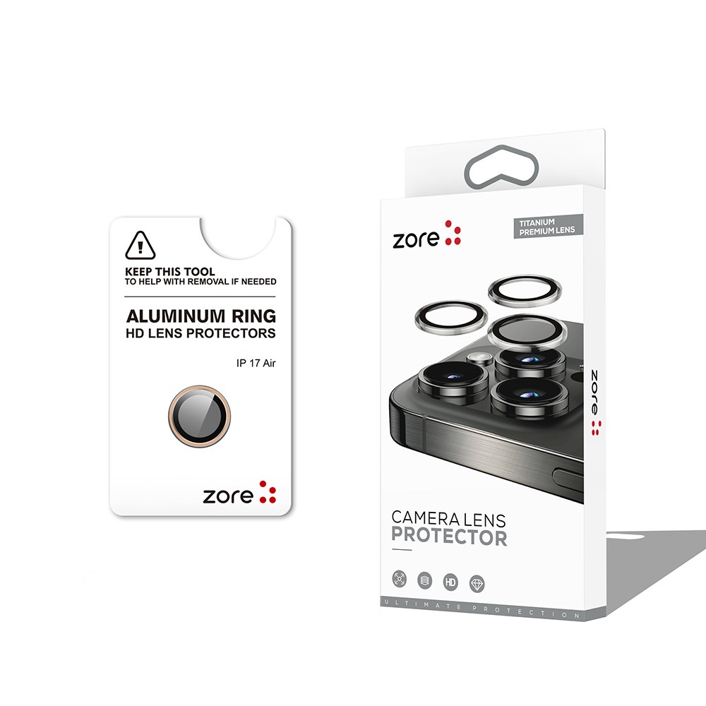 Apple iPhone 17 Air Zore CL-12 Premium Safir Parmak İzi Bırakmayan Anti-Reflective Kamera Lens Koruyucu