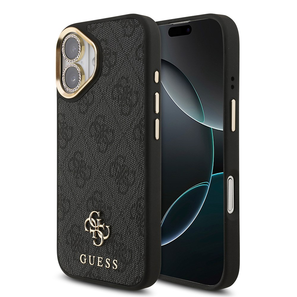 Apple iPhone 17 Guess Orjinal Lisanslı 4G ve Yazı Logolu Kılıf + Ekran Koruyucu + Lens Koruyucu 3in1 Aksesuar Seti