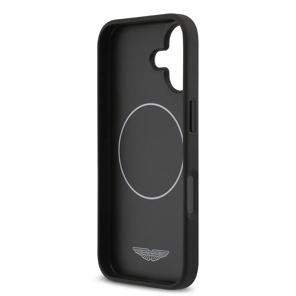 Apple iPhone 17 Kılıf Aston Martin Orjinal Lisanslı M-safe Şarj Özellikli Karbon Fiber Kapak