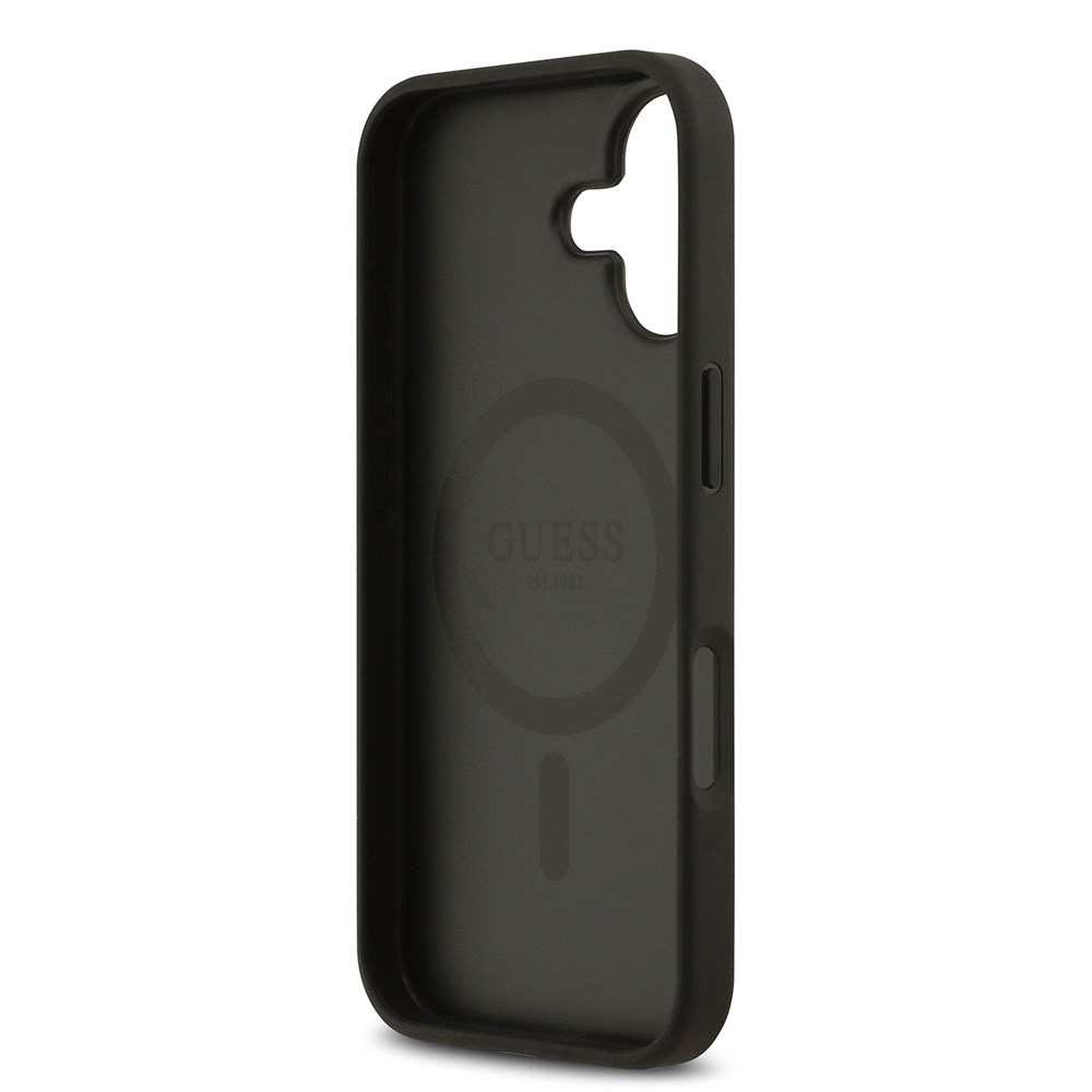 Apple iPhone 17 Kılıf Guess Orjinal Lisanslı M-safe Şarj Özellikli Yazı Logolu Circle Classic Kapak