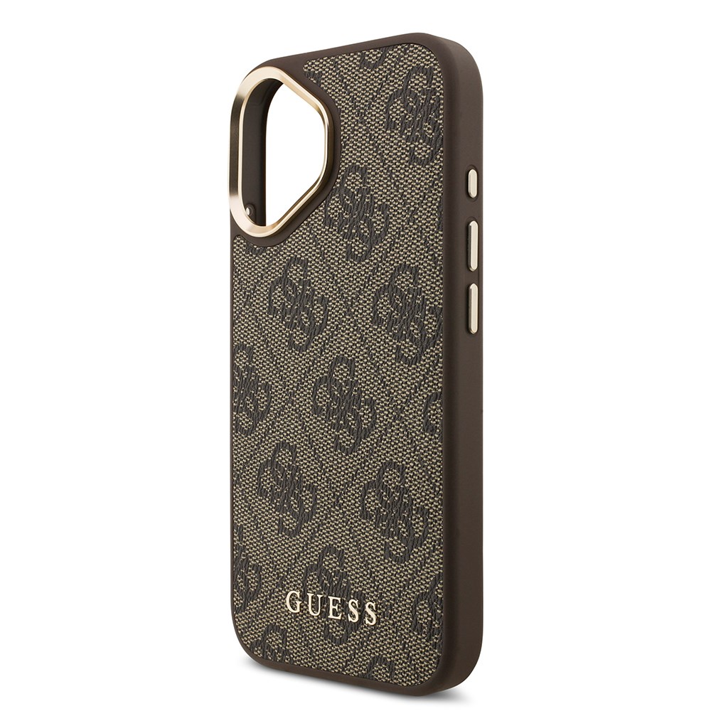 Apple iPhone 17 Kılıf Guess Orjinal Lisanslı M-safe Şarj Özellikli 4G Metal Büyük Logolu Kartlıklı Kapak