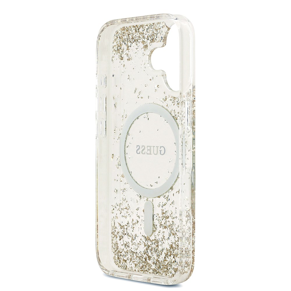 Apple iPhone 17 Kılıf Guess Orjinal Lisanslı M-safe Şarj Özellikli Transparan Resin Bottom Kapak