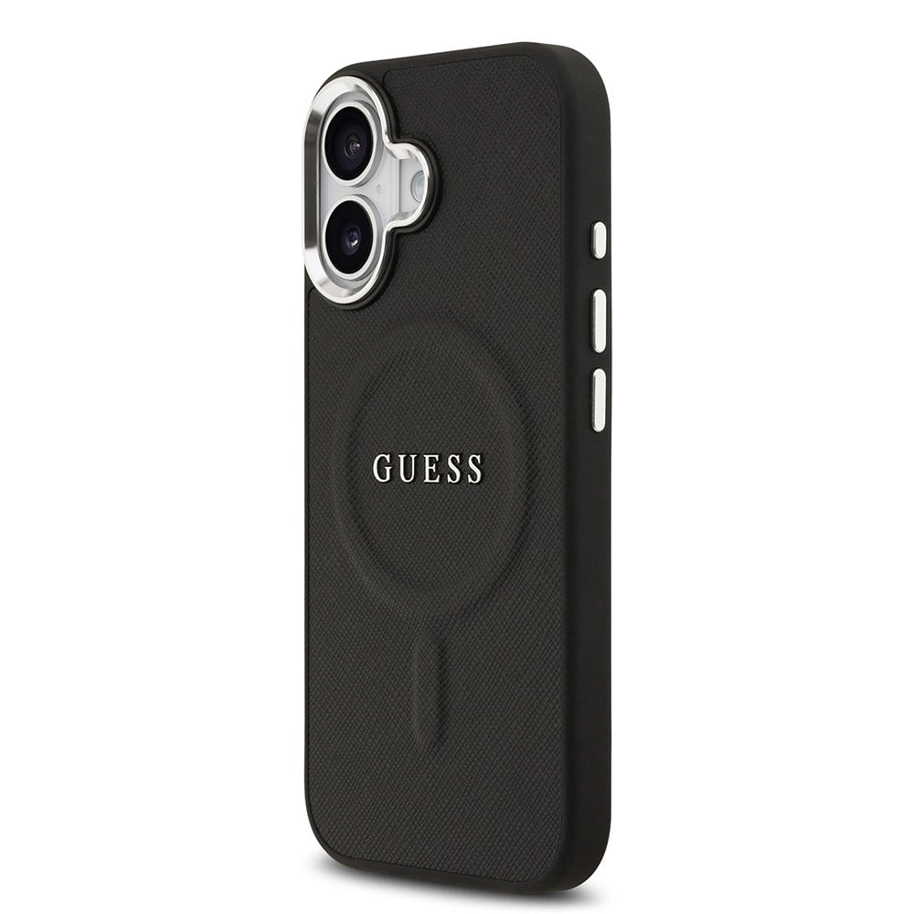 Apple iPhone 17 Kılıf Guess Orjinal Lisanslı M-safe Şarj Özellikli Klasik Yazı Logolu PU Deri Kapak
