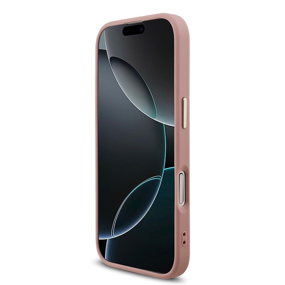 Apple iPhone 17 Kılıf Guess Orjinal Lisanslı 4G Büyük Metal Kamera Çerçeveli ve Logolu Glitter Kapak
