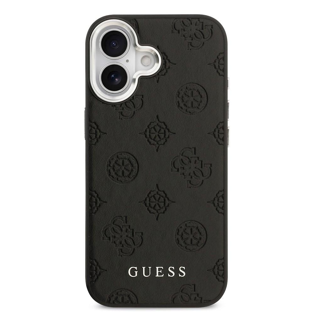 Apple iPhone 17 Kılıf Guess Orjinal Lisanslı M-safe Şarj Özellikli Sıcak Baskılı Klasik Yazı Logolu PU Deri Peony Kapak