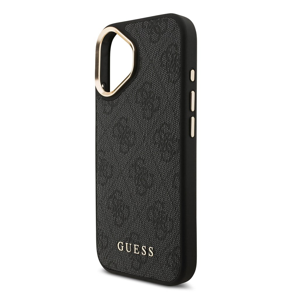 Apple iPhone 17 Kılıf Guess Orjinal Lisanslı M-safe Şarj Özellikli 4G Metal Büyük Logolu Kartlıklı Kapak