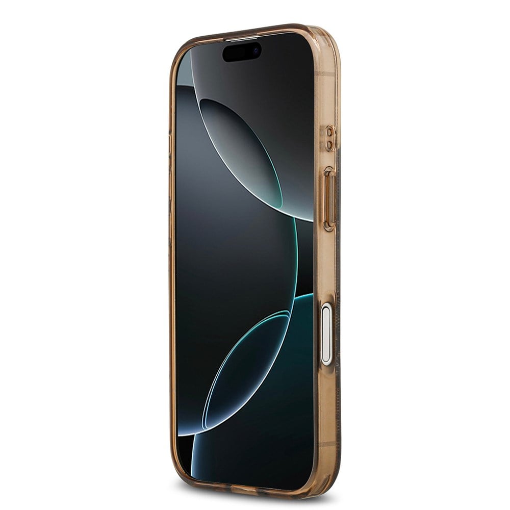 Apple iPhone 17 Kılıf Guess Orjinal Lisanslı M-safe Şarj Özellikli IML Peony ve 4G Desenli Klasik Logolu Kapak